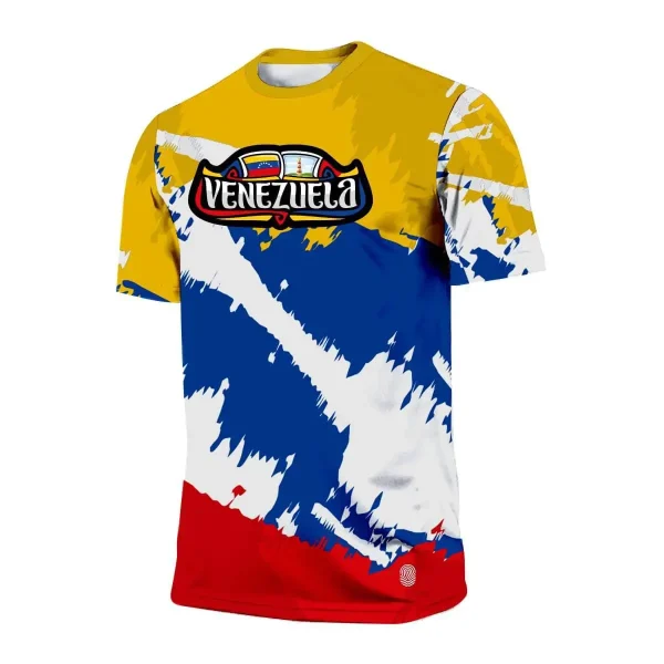 Hot Sale Men's T Shirts Venezuela Flag Graphic Tee 3 D Print Crew Neck Short Sleeve Casual T- Shirt For Men - Image 6
