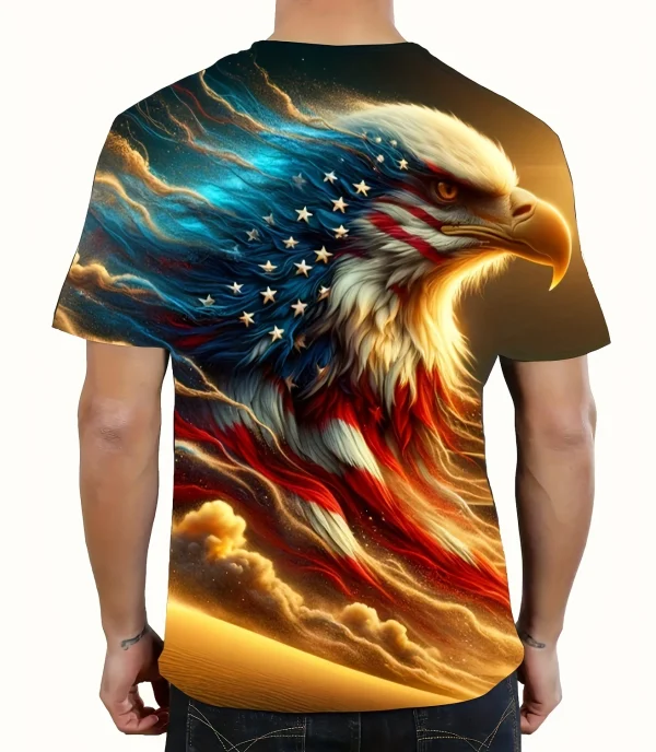 Hot Sale Men's T Shirts Flag Graphic 3 D Print Crew Neck Short Sleeve Casual T- Shirt For Men Clothes - Image 4