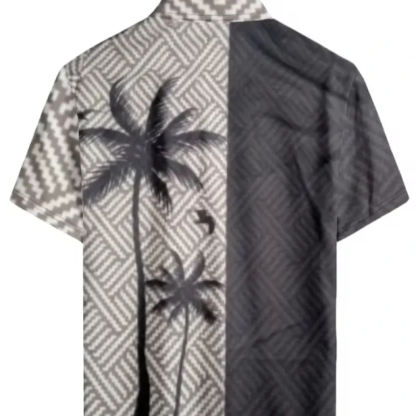 Mem's Summer Beach Polo Shirts Terylene Regular-Fit with 3D Printing Short Sleeve and Anti-Wrinkle Feature - Image 4