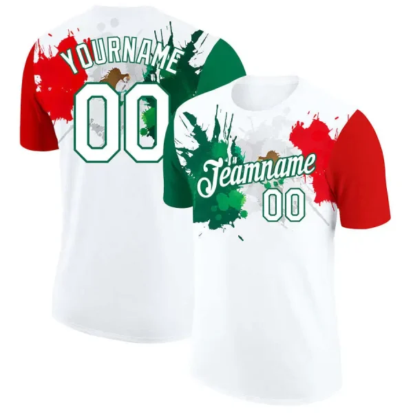 Hot Sale Men's T Shirts Mexican Flag Graphic Tee 3 D Print Crew Neck Short Sleeve Casual T- Shirt For Men - Image 3